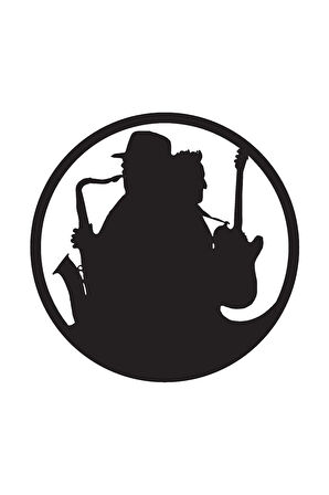 Caz Müzik Temalı Oto Motor Laptop Duvar Folyo Sticker (TİP 2) 10x10 Cm
