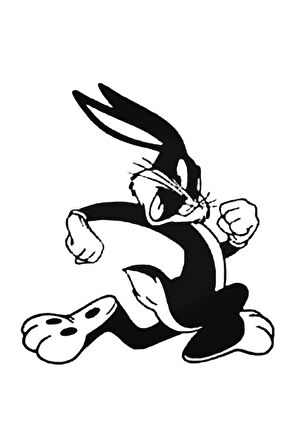 Bugs Bunny Oto Motor Laptop Duvar Folyo Sticker 10 x 11 cm