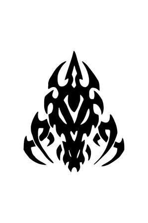 Tribal Şeytan Sticker (Oto-Motor-Laptop-Duvar-Dekor) 10 x 12 cm