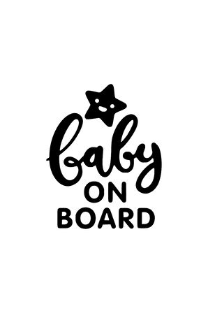 Baby On Board Yıldızlı Sticker Oto Motor Laptop Duvar Folyo Sticker 10x12 Cm