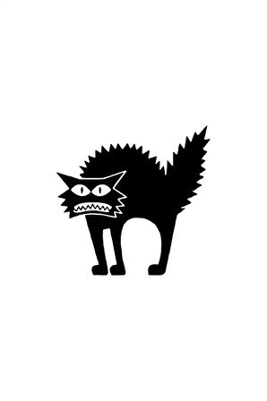 Special| İrkilmiş Kedi araç oto sticker-çıkartması */*.-*Siyah 30 x 30 cm