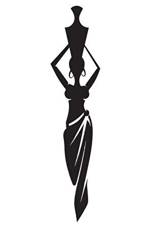 Afrikalı Kadın Model 7 Oto özel yeni sticker 10 x 43 Cm