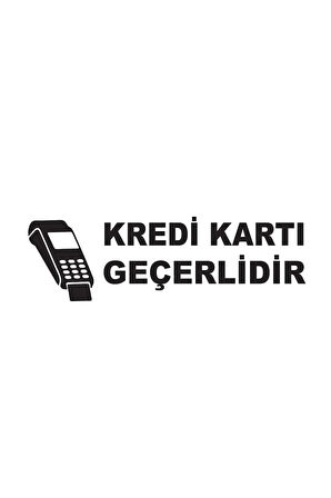 Kredi Kartı Geçerlidir Sticker (Oto-Motor-Laptop-Duvar-Dekor) 30 x 9 cm