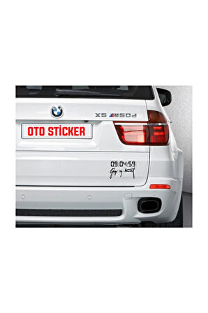 Gazi M.Kemal Imza-Dijital Saat Sticker (Oto-Motor-Laptop-Duvar-Dekor) 30 x 21 cm