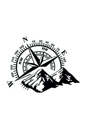 Pusula Dağ Off Road Oto Motor Laptop Duvar Folyo Sticker 20 x 14