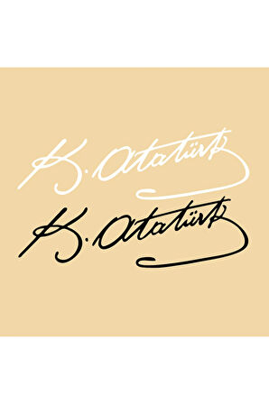 Kemal Atatürk İmzası 2 Adet Oto Cam Yazısı 20x6 Cm Araba Arkası Sticker Oto Cam Sticker Yazı