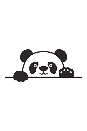 Panda Camdan Bakan Panda Oto Cam Yazısı 13x5 Cm Araba Arkası Sticker Oto Cam Sticker Yazı Modelleri