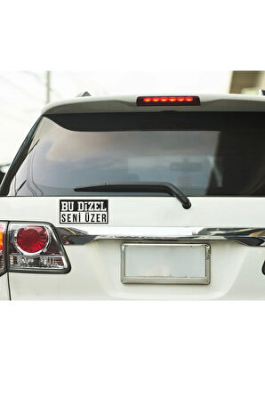Bu Dizel Seni Üzer Oto Cam Yazısı 18x9 cm Araba Arkası Sticker