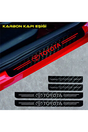 Toyota Corolla Uyumlu Karbon Kapı Eşiği Oto Sticker 4 Adet