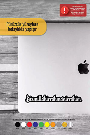 Besmele - Araç, Oto, Laptop, Duvar Uyumlu Sticker 10*2 Cm