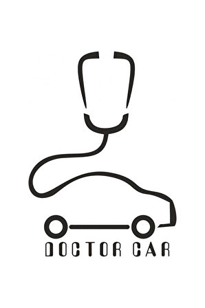 Doktor Aracı Oto Sticker (ECNRSHOP TARAFINDAN GÖNDERİLMEKTEDİR) Siyah 30 Cm