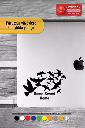 Kuşlar ve Sweet Home - Araç, Oto, Laptop, Duvar Uyumlu Sticker 30*21 Cm