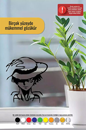 One Piece Monkey - Araç, Oto, Laptop, Duvar Uyumlu Sticker 30*33 Cm