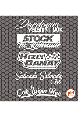 Araç Arka Cam Sticker Araba Arkası Paket Etiket Dardayım Yalanım Yok Tasarım