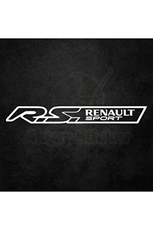 (1 Adet) R.s Renault Sport Sticker Renault Sticker Oto Sticker Beyaz 30cm X 4cm