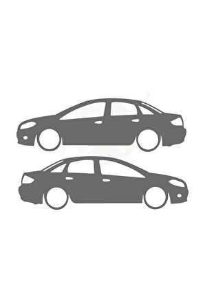 Fiat Linea Sticker Linea Gölge Sticker Oto Sticker Sağ Sol Takım Set Gri 15cm X 5cm