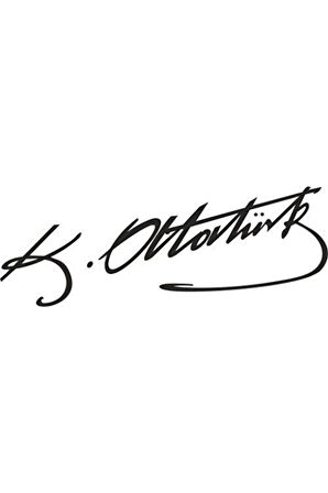 Kemal Atatürk Imzası Araba Sticker Motor Laptop Bilgisayar Etiket Çıkartma Siyah 20 Cm
