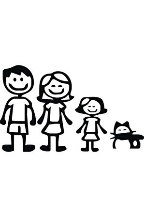 Aile Tasarım Oto Sticker (Oto-Motor-Laptop-Duvar-Dekor) 10 x 5 cm