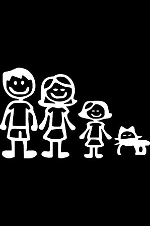 Aile Tasarım Oto Sticker (Oto-Motor-Laptop-Duvar-Dekor) 10 x 5 cm