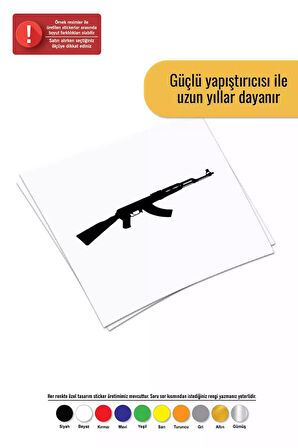 Ak47 Kalaşnikof - Araç, Oto, Laptop, Duvar Uyumlu Sticker 10*2 Cm