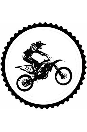 Moto Cross Tasarım Sticker 10 x 10 cm