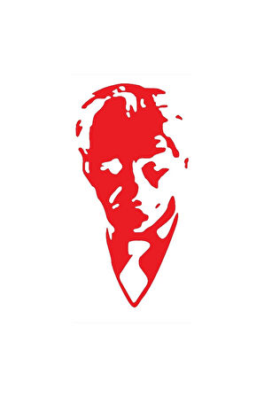 Atatürk Portre Sticker (Oto-Motor-Laptop-Duvar-Dekor) 10 x 20 cm