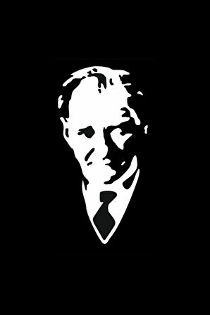 Atatürk Portre Sticker (Oto-Motor-Laptop-Duvar-Dekor) 10 x 20 cm