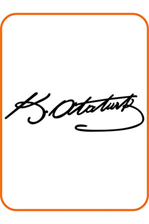 Atatürk Imza Oto Özel Yeni Tasarım sticker Siyah 33*10 Cm