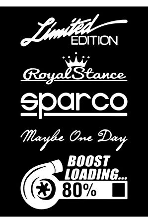 Oto Arka Cam Sticker Model 33 Beyaz 20 x 5 Cm