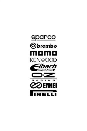 Arka Cam Marka Seti -1 Sticker Oto Motor Laptop Duvar Folyo Sticker 15x30 cm