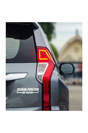 Devran Dönüyor Oto Cam Yazısı 25x7 Cm Araba Arkası Sticker Oto Cam Sticker Yazı Modelleri Özel