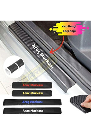 Volkswagen Passat Cc İçin uyumlu Aksesuar OTO&ARAÇ Kapı Eşiği Sticker Karbon 4 PARÇA