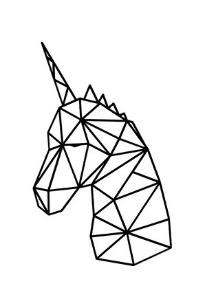 Geometrik Unicorn At Sticker Oto Motor Laptop Duvar Folyo Sticker 20x32 cm