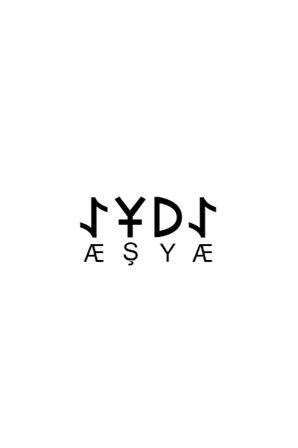 Göktürkçe AYŞE İsmi Yazı Sticker Yükseklik 5 Cm