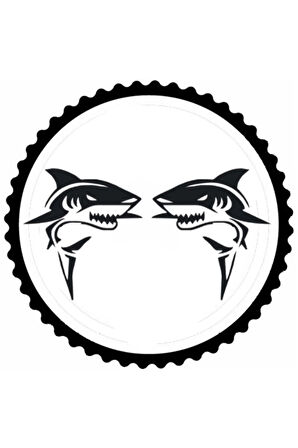 Köpek Balıkları Tasarım Sticker 10 x 10 cm