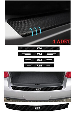 Kia Sorento İçin Uyumlu Aksesuar Oto Bagaj Ve Kapı Eşiği Sticker Seti Karbon
