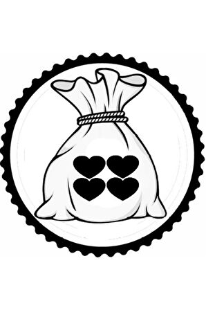 Bir Çuval Dolusu Sevgi Tasarım Sticker 20 x 20 cm