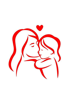 Anne Ve Bebek Sticker (Oto-Motor-Laptop-Duvar-Dekor) 10 x 10 cm