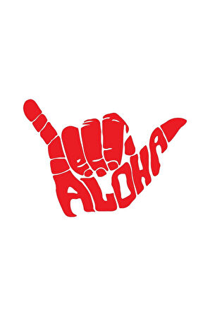 Aloha El Illustration Sticker (Oto-Motor-Laptop-Duvar-Dekor) 10 x 7 cm