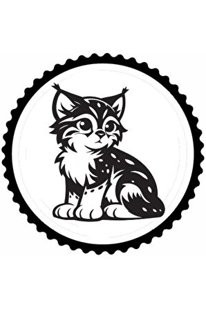 Minnoş Kedi Tasarım Sticker 10 x 10 cm
