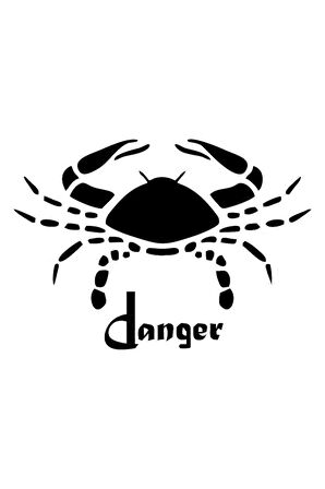 Tehlikeli Yengeç (Oto-Motor-Laptop-Dekor) Sticker 20 x 24 cm