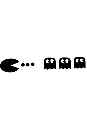 Pac Man Sticker (Oto-Motor-Laptop-Duvar-Dekor) 25 x 4 cm