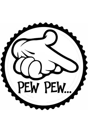 Pew Pew Tasarım Sticker 10 x 10 cm
