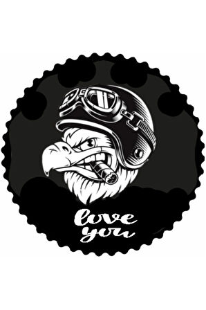 Seven Motorcu Akbaba Tasarım Sticker 10 x 10 cm