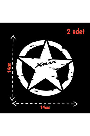 Yamaha Xmax Yıldız Sticker Etiket Beyaz 2 Adet