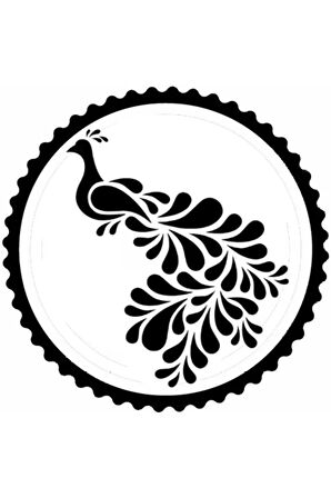 Tavus Kuşu Tasarım 1.Model Sticker 10 x 10 cm