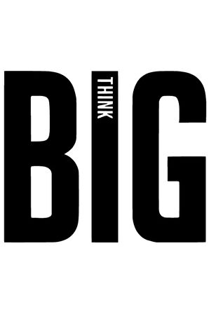 Think Big - Araç, Oto, Laptop, Duvar Uyumlu Sticker 20*16 Cm