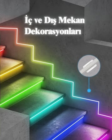 RYVEX 5 metre USB Şerit NEON LED Animasyonlu Kumandalı Ve Telefon Kontrollü Argb