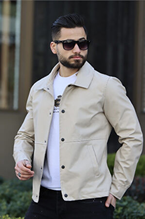 Erkek Slim Fit Deri Ceket