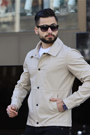 Erkek Slim Fit Deri Ceket